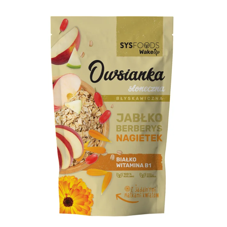 Owsianka słoneczna jabłko berberys nagietek Dania Babaci Zosi allegro.png