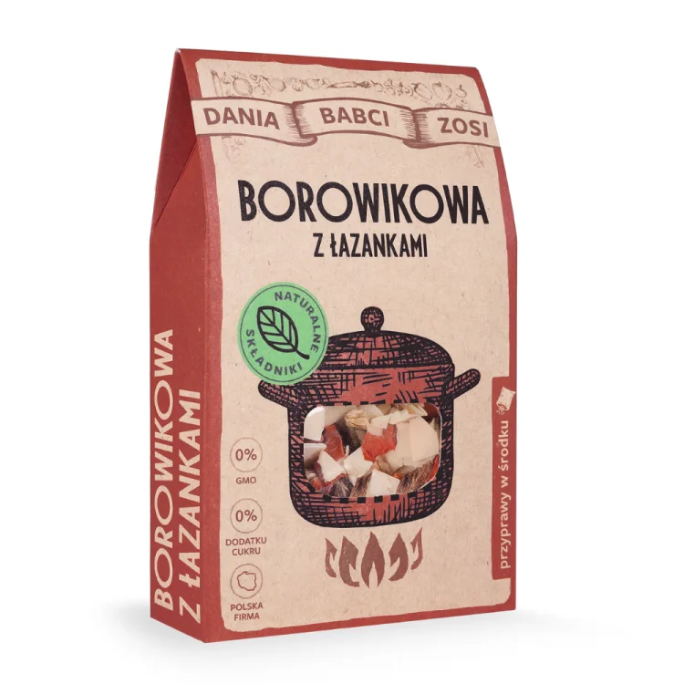 Zupa borowikowa z łazankami Dania Babaci Zosi allegro.png