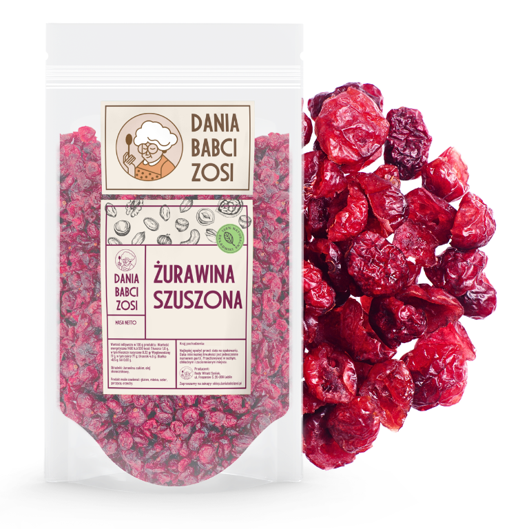 Żurawina suszona cięta 500 g - Dania Babci Zosi