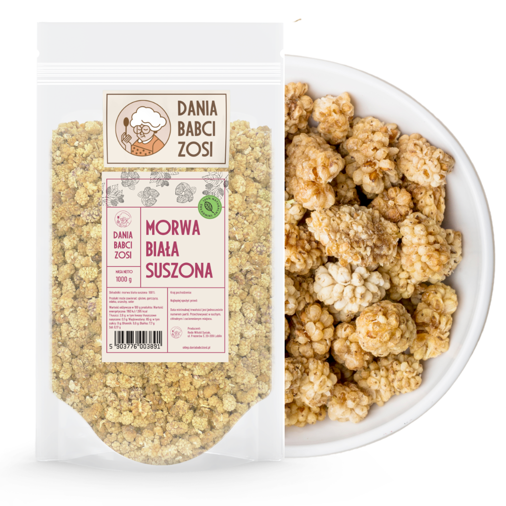 Morwa suszona biała 1 kg - Dania Babci Zosi