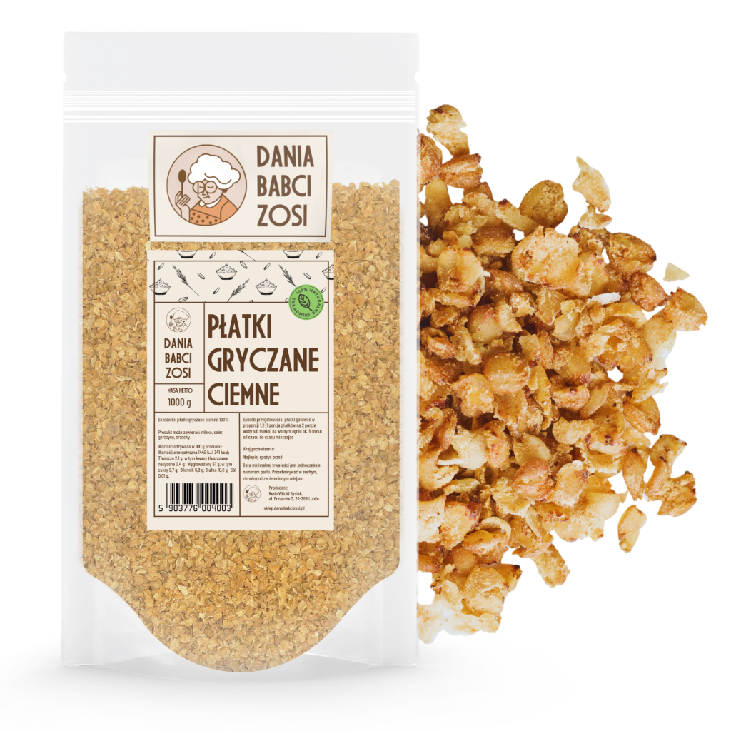 Płatki gryczane ciemne 1 kg - Dania Babci Zosi