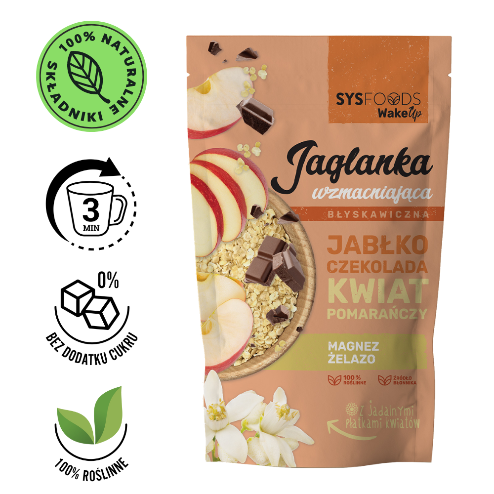 Jaglanka Wzmacniająca z jabłkiem, czekoladą, kwiatem pomarańczy 300 g