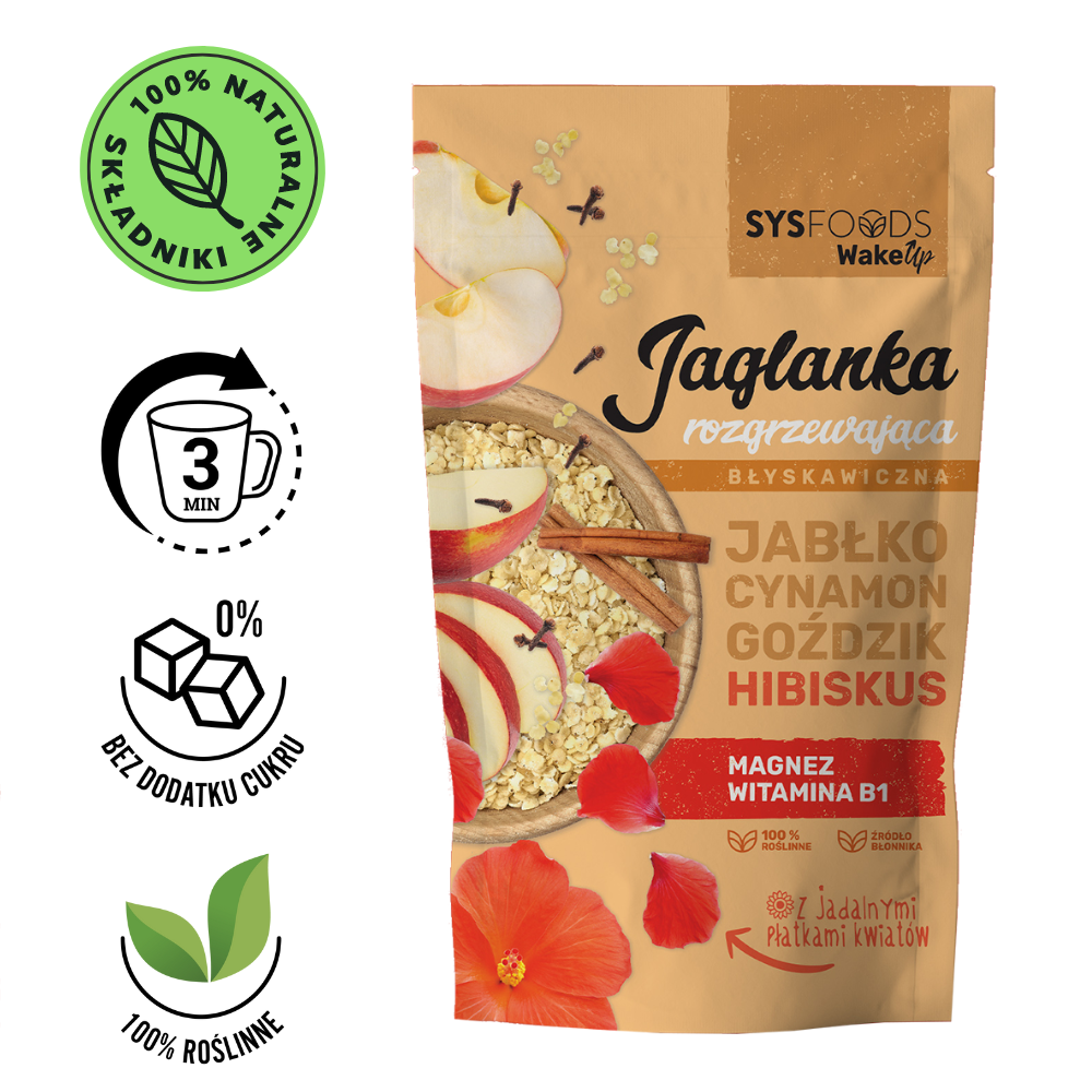 Jaglanka Rozgrzewająca z jabłkiem, cynamonem, goździkiem i hibiskusem 300 g